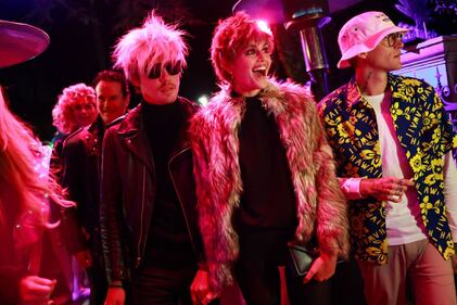 LOS ANGELES, CALIFORNIA - OCTOBER 27: (L-R) Austin Butler, Kaia Gerber, and Presley Gerber attend the Annual Casamigos Halloween Party on October 27, 2023 in Los Angeles, California. (Photo by Matt Winkelmeyer/Getty Images for Casamigos)