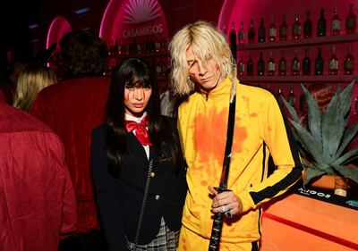 LOS ANGELES, CALIFORNIA - OCTOBER 27: (L-R) Megan Fox and Machine Gun Kelly attend the Annual Casamigos Halloween Party on October 27, 2023 in Los Angeles, California. (Photo by Matt Winkelmeyer/Getty Images for Casamigos)